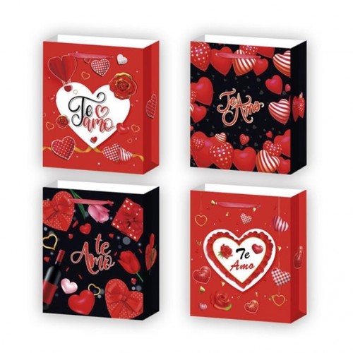 BOLSA CORAZONES TE AMO 26X32CM  