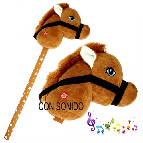 CABALLO MARRON  PALO C/SONIDO 75CM