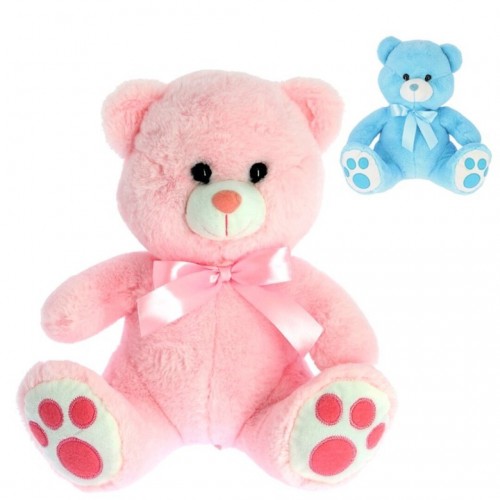 PELUCHE OSO SUAVE ROSA/CELESTE 18CM