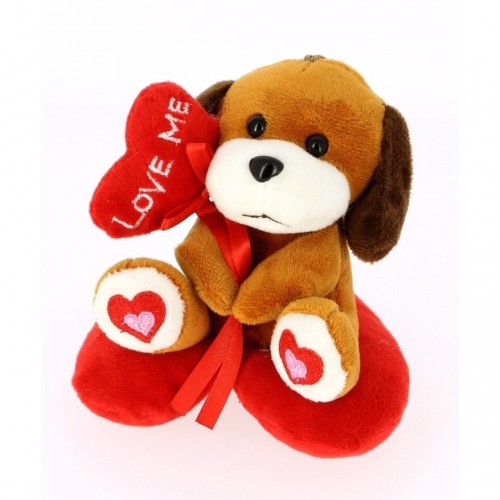 PELUCHE PERRO GLOBO CORAZON 12CM