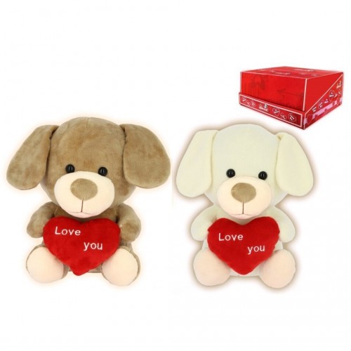 PELUCHE PERRITO CON CORAZON 15CM