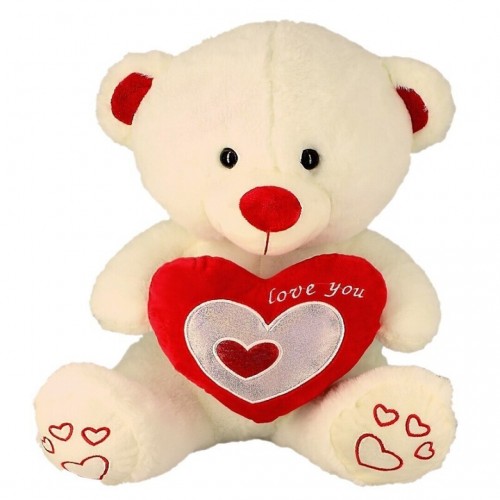 PELUCHE OSO CORAZON PLATA 42CM