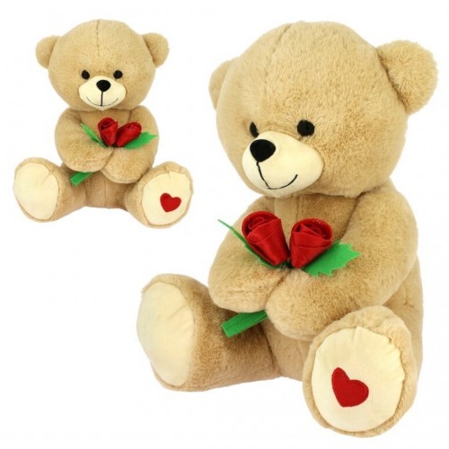 PELUCHE OSO ROSA ROJAS 42CM