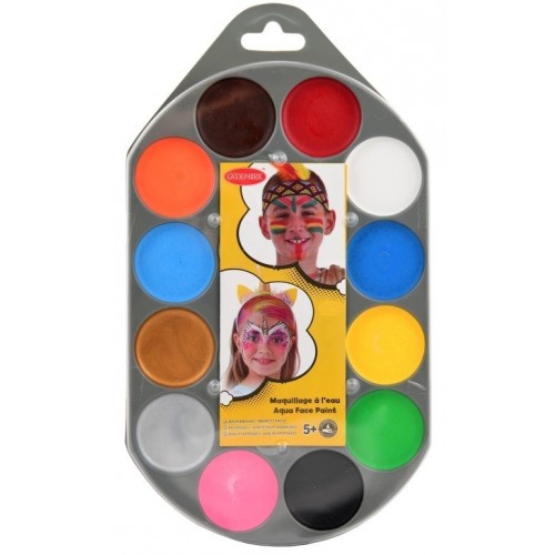 PALETA MAQUILLAJE AL AGUA 12 COLORES 2GR