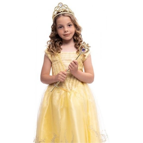 SET TIARA VARITA PRINCESA DORADA