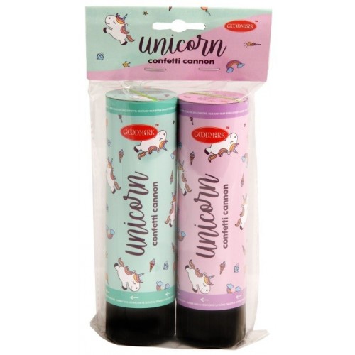 2 CAÑONES CONFETI PAPEL UNICORNIO 15CM