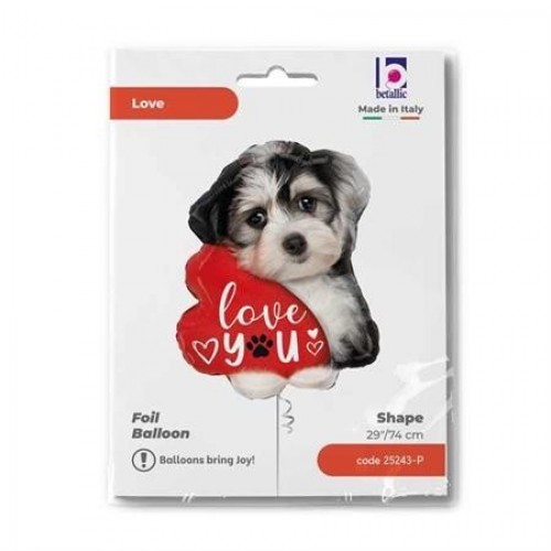 GLOBO 29" FOIL FORMA CACHORRO LOVE YOU