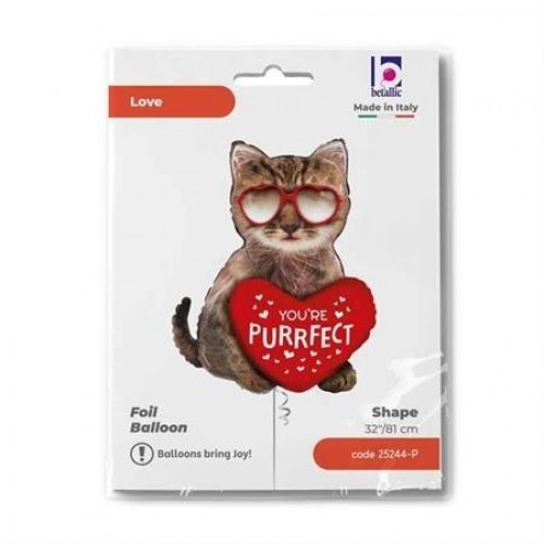 GLOBO 32" FOIL FORMA GATO YOU´RE PURRF