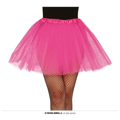 TUTU ADULTO FUCSIA C/GLITTER 40CM