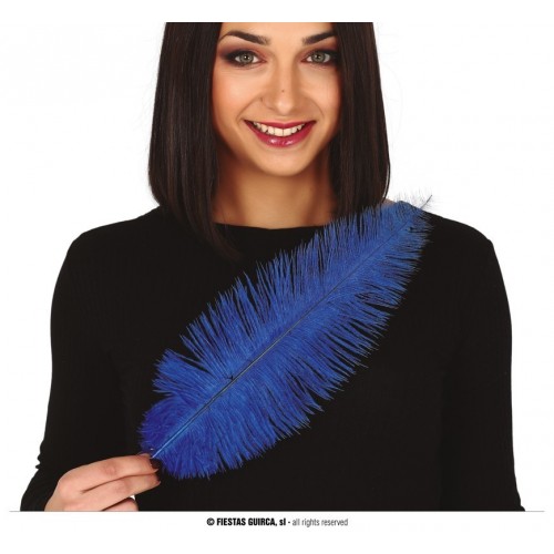    PLUMA AVESTRUZ AZUL 40CM