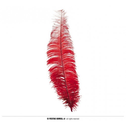   PLUMA AVESTRUZ ROJO 40CM