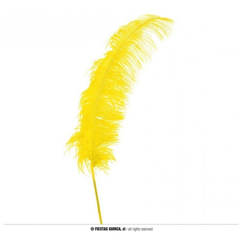    PLUMA AVESTRUZ AMARILLA 50CM
