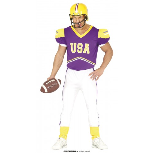 DISFRAZ T-M JUGADOR USA AMARILLO/LILA