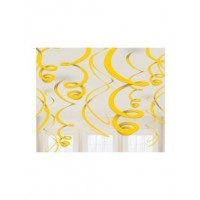   12 TIRAS ESPIRAL AMARILLO 55,88CM