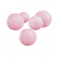   5 FAROLILLOS REDONDO ROSA PASTEL