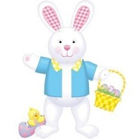 COLGANTE SILUETA CONEJO PASCUA 89CM