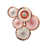 5 ABANICOS PAPEL DECORACION FLORAL