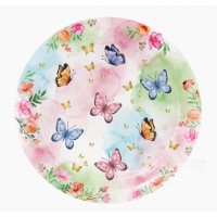   8 PLATOS MARIPOSAS COLORES 18CM