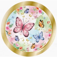   8 PLATOS MARIPOSAS COLORES 23CM