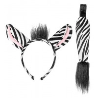 SET DIADEMA COLA CEBRA