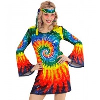  DISFRAZ T-XL VESTIDO HIPPIE PSICODELIC