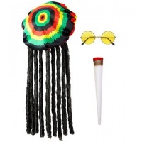 SET RASTAFARI GORROS RASTAS GAFAS PORRO