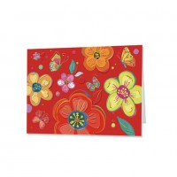TARJETA TURNOWSKY ROJA FLORES  