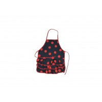 DELANTAL SEVILLANA NEGRO LUNARES ROJOS