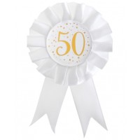 CONDECORACION BLANCA N50 ORO 15CM