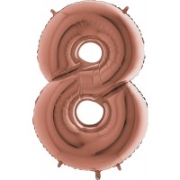   GLOBO 40" FOIL FORMA N8 ROSA OR