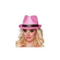 SOMBRERO GANSTER ADULTO FUCSIA CINTA
