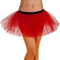 TUTU ADULTO T-M/L CORTO ROJO 40CM