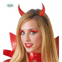   DIADEMA CUERNOS DIABLO ROJOS