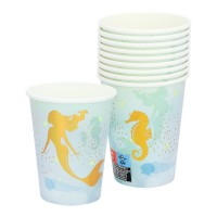   10 VASOS CARTON SIRENAS 250ML