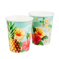  10 VASOS CARTON TROPICAL 250ML