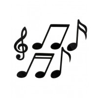 10 MINI SILUETA CONFETI NOTAS MUSICALES