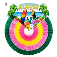   ABANICO ALOHA MULTICOLOR 46CM