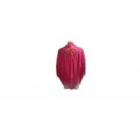 MANTON GDE SEVILLANA FUCSIA BORDADO