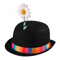 BOMBIN ADULTO NEGRO PAYASO C/FLOR