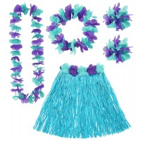 SET HAWAIANO 5 PZAS ADULTO AZUL