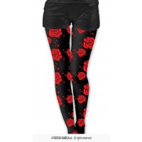 MEDIAS PANTYS NEGRAS ROSA ROJA CATRINA