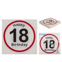 20 SERVILLETAS 18 CUMPLEAÑOS 33CM