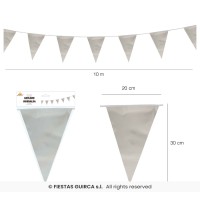   BANDERIN TRIANG. METAL PLATA 10M
