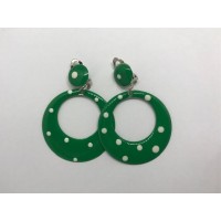 PENDIENTES PEQ SEVILLANA VERD LUNARES BL