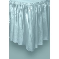   FALDA MESA PLASTICO PLATA 426X73CM