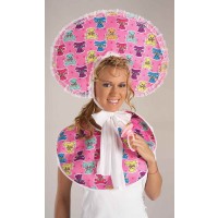 SET BABERO GORRO OSO ROSA