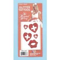 PAQ.5/UTATUAJE ENFERMERA CORAZON GLITTER