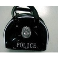 BOLSO NEGRO CHAROL POLICIA C/PLACA
