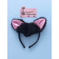 DIADEMA GATA NEGRA OREJA ROSA