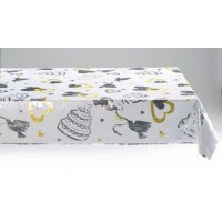 MANTEL PLAST METAL BODA 137X274CM